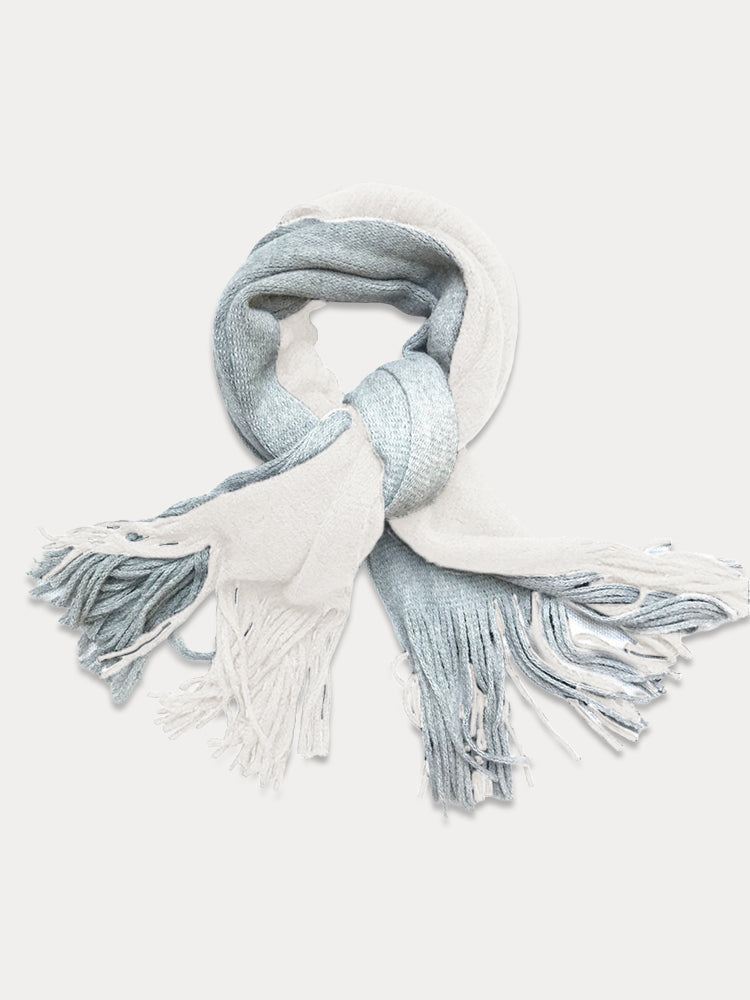 Versatile Two-Tone Warm Scarf