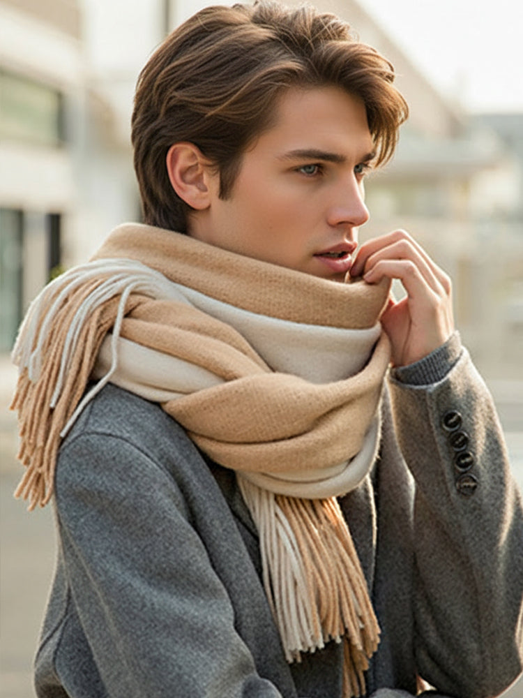 Versatile Two-Tone Warm Scarf