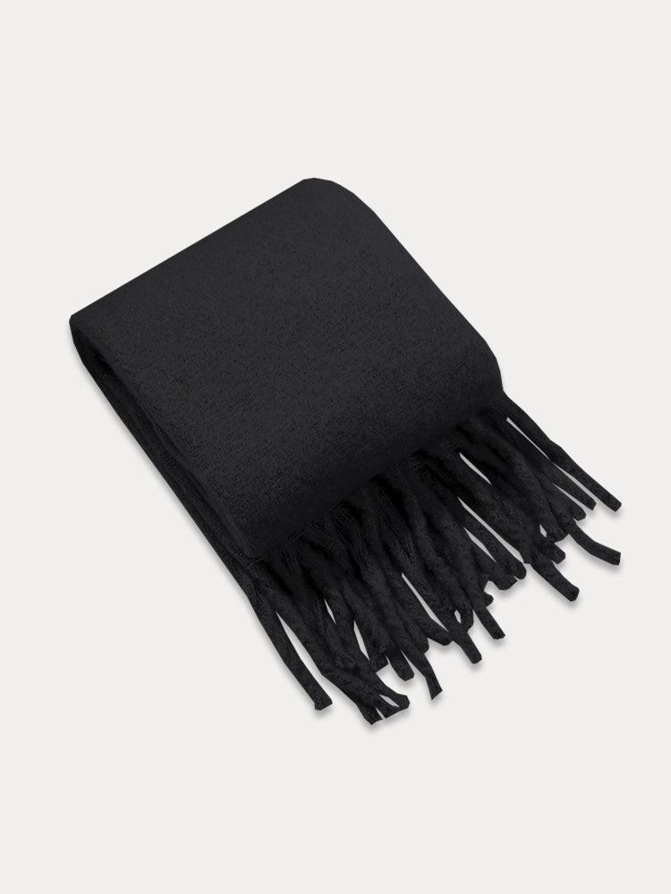 Ultra-Soft Mohair Tassel Scarf