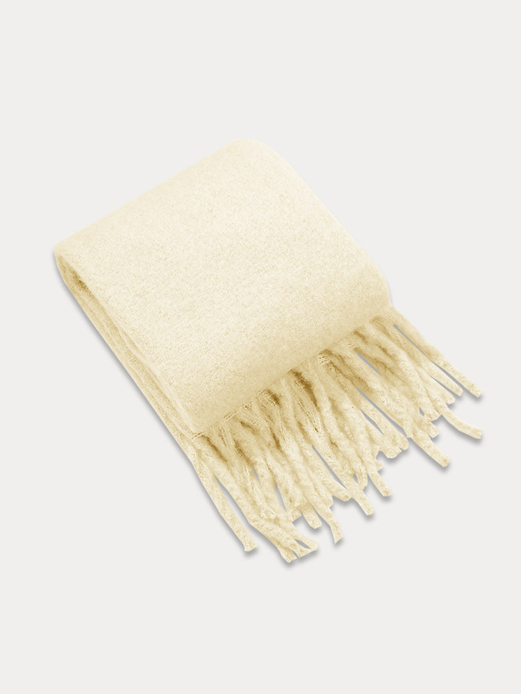 Ultra-Soft Mohair Tassel Scarf