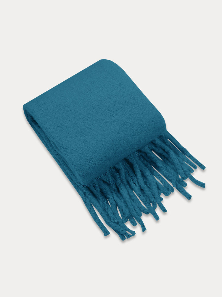 Ultra-Soft Mohair Tassel Scarf