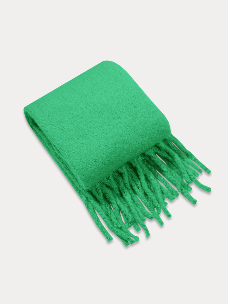 Ultra-Soft Mohair Tassel Scarf