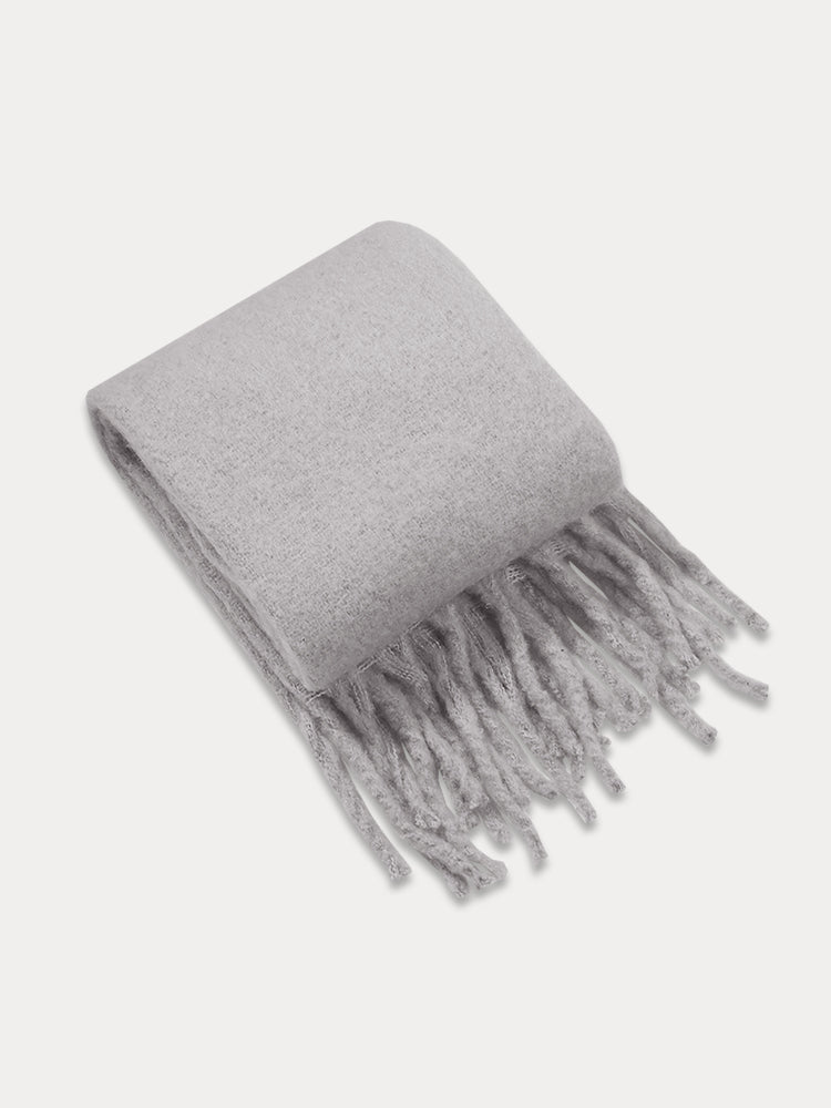 Ultra-Soft Mohair Tassel Scarf