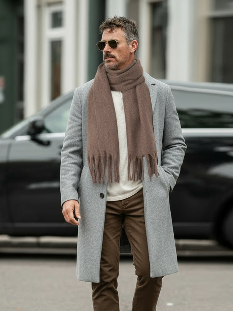 Ultra-Soft Mohair Tassel Scarf