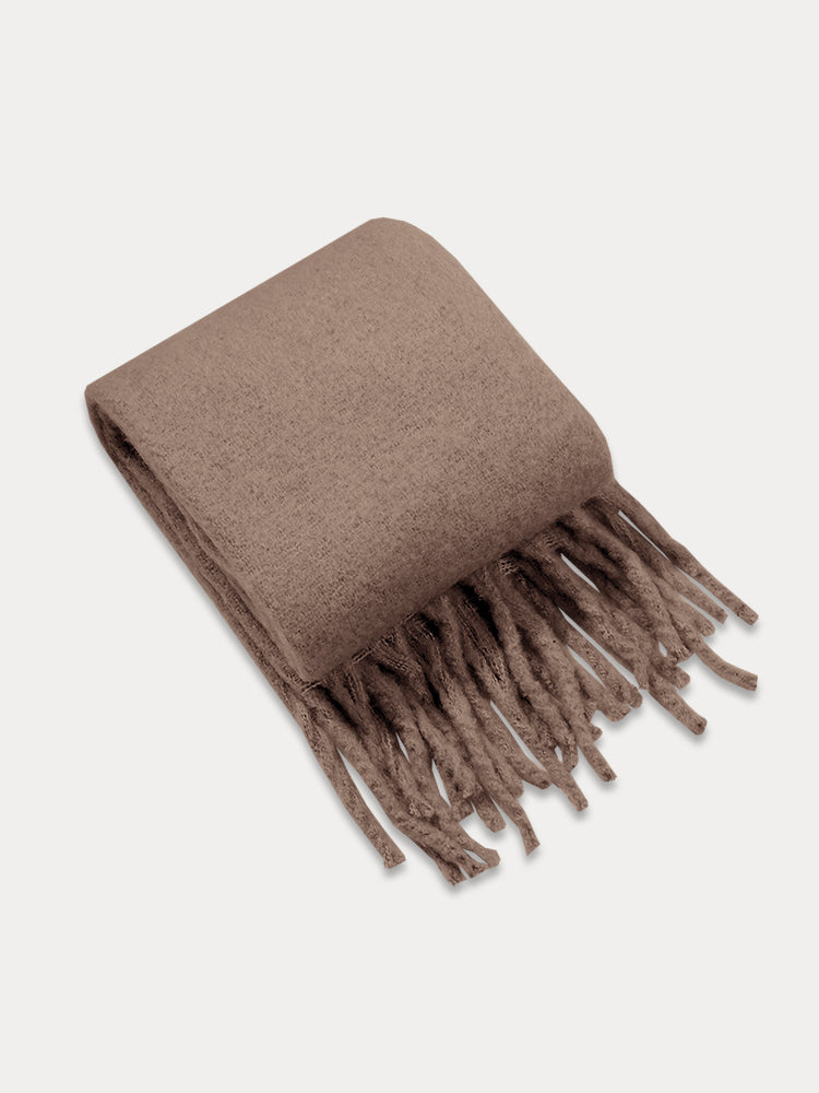 Ultra-Soft Mohair Tassel Scarf