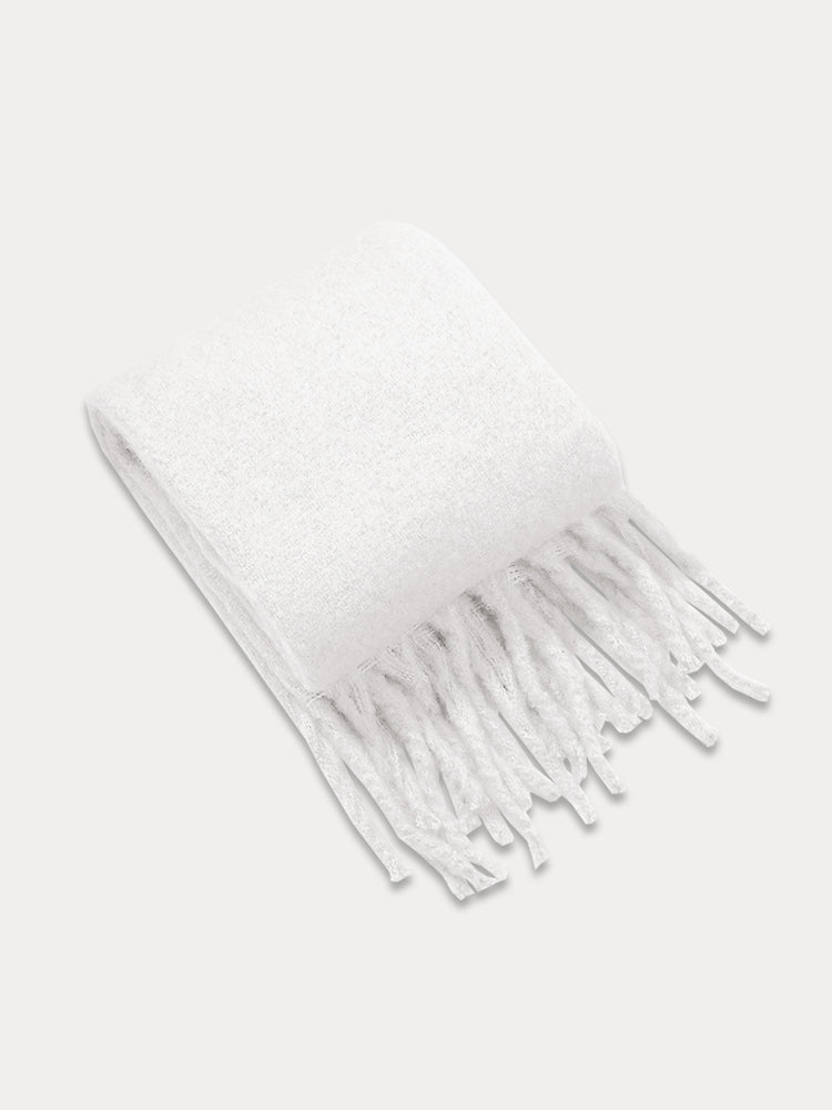 Ultra-Soft Mohair Tassel Scarf