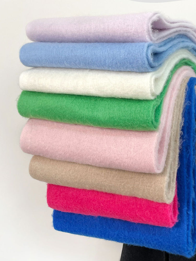 Soft Thick Mohair Tassel Scarf