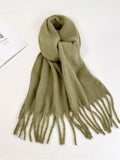 Soft Thick Mohair Tassel Scarf