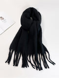 Soft Thick Mohair Tassel Scarf