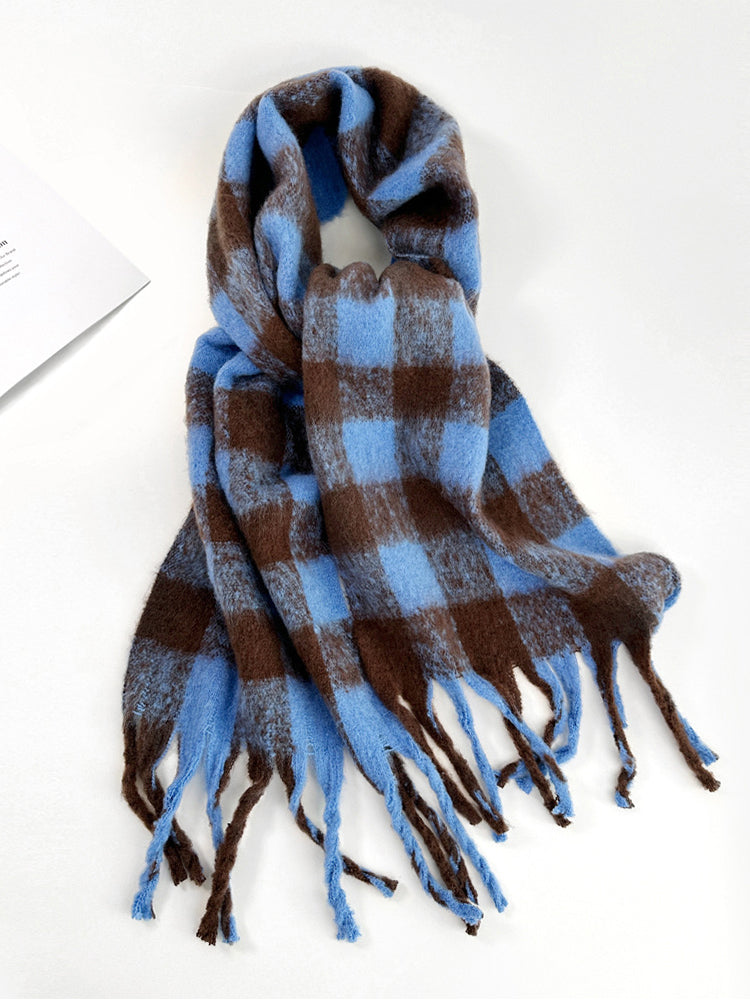 Soft Thick Mohair Tassel Scarf