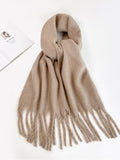Soft Thick Mohair Tassel Scarf
