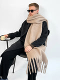 Soft Thick Mohair Tassel Scarf