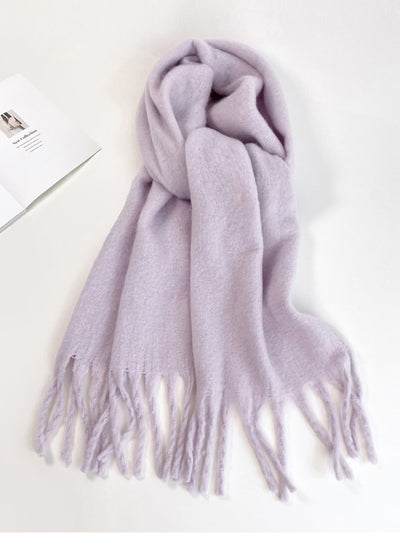 Soft Thick Mohair Tassel Scarf