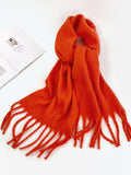 Soft Thick Mohair Tassel Scarf