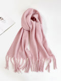 Soft Thick Mohair Tassel Scarf