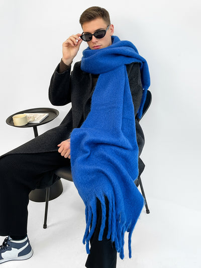 Soft Thick Mohair Tassel Scarf