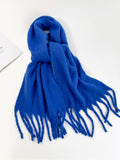 Soft Thick Mohair Tassel Scarf