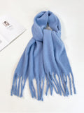 Soft Thick Mohair Tassel Scarf