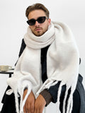 Soft Thick Mohair Tassel Scarf