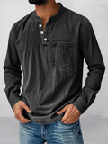Casual Essential Retro Henley Shirt