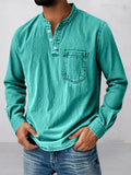 Casual Essential Retro Henley Shirt