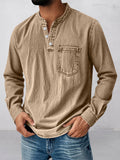 Casual Essential Retro Henley Shirt