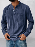Casual Essential Retro Henley Shirt