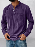 Casual Essential Retro Henley Shirt