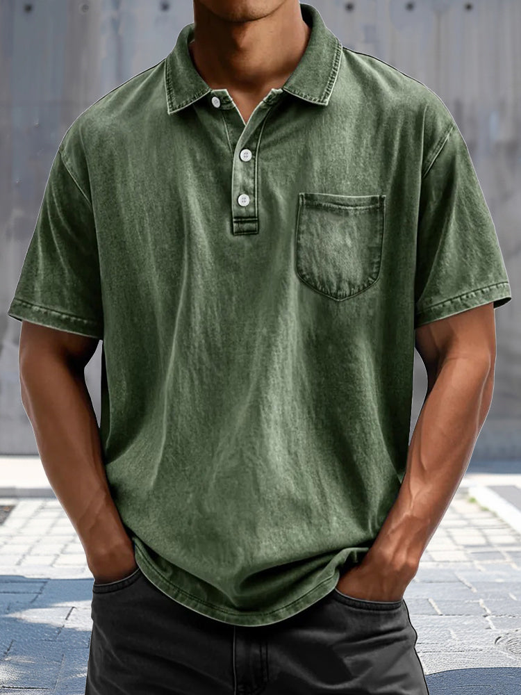Casual Vintage Style Polo Shirt