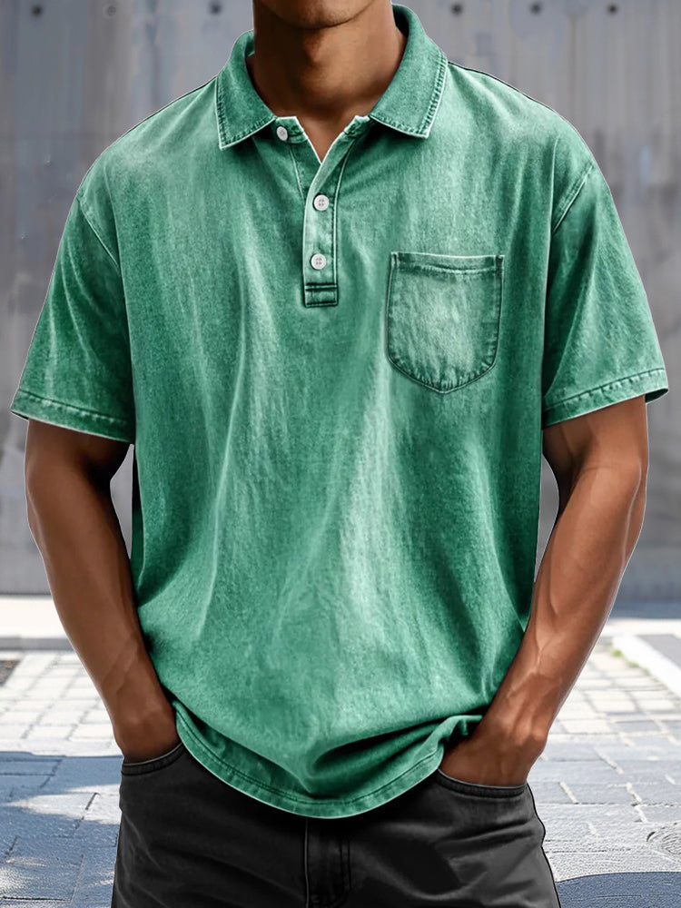 Casual Vintage Style Polo Shirt