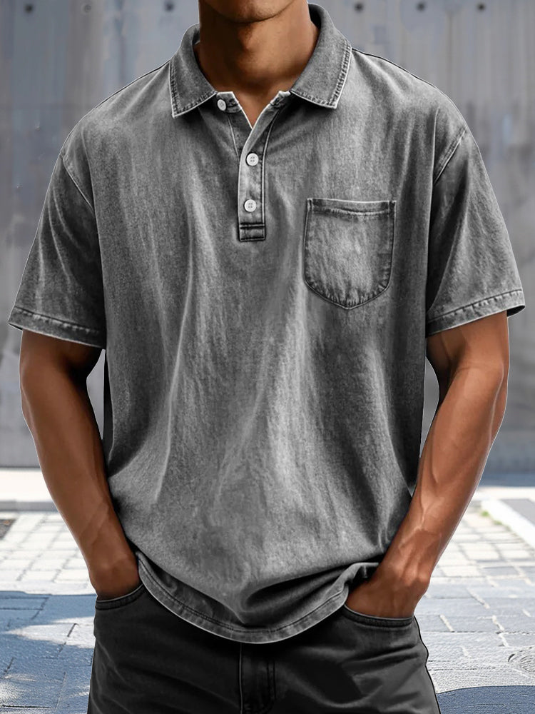 Casual Vintage Style Polo Shirt