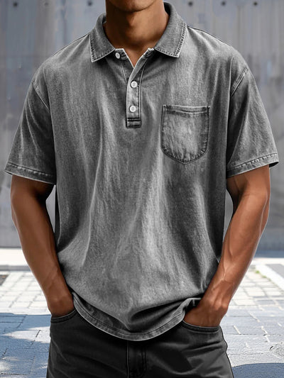 Casual Vintage Style Polo Shirt