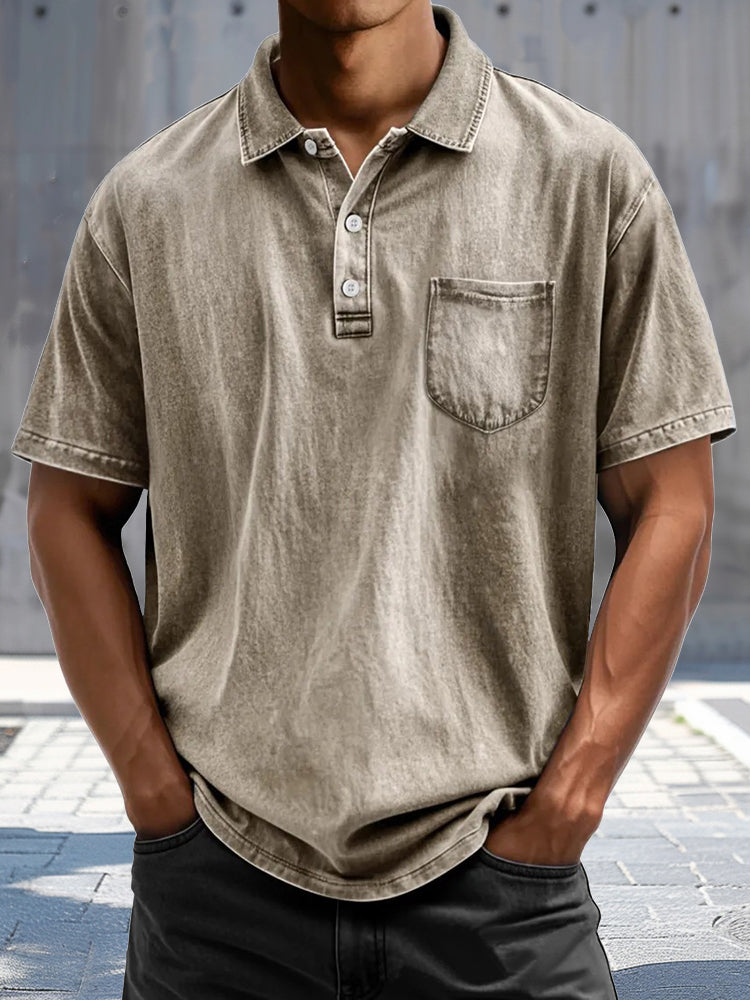 Casual Vintage Style Polo Shirt