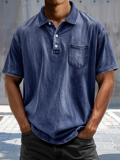 Casual Vintage Style Polo Shirt