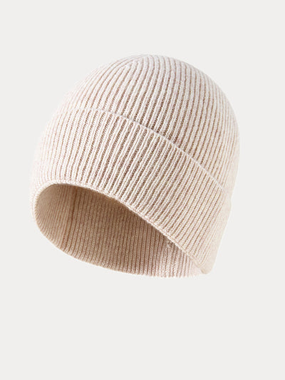 Elastic Wool Blend Knit Beanie