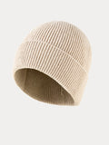Elastic Wool Blend Knit Beanie