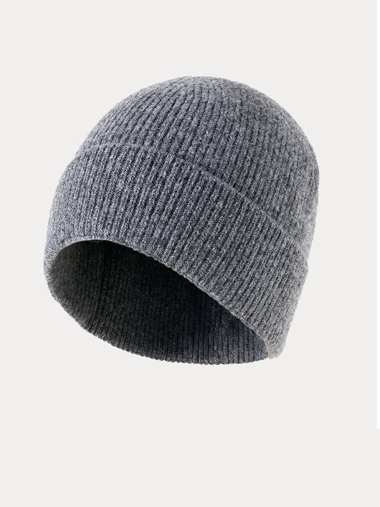 Elastic Wool Blend Knit Beanie