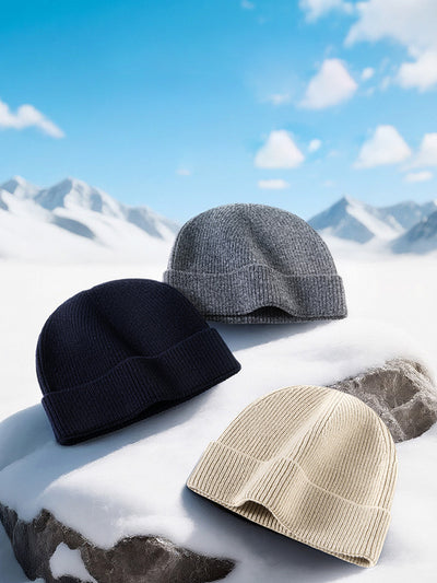 Elastic Wool Blend Knit Beanie