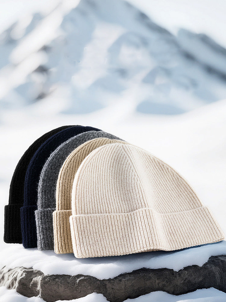 Elastic Wool Blend Knit Beanie