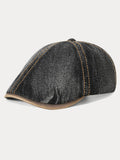 Vintage Cotton Denim Beret Hat