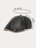 Vintage Cotton Denim Beret Hat