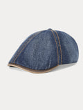 Vintage Cotton Denim Beret Hat