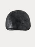 Vintage PU Leather Beret Cap