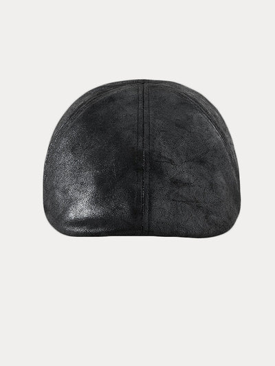 Vintage PU Leather Beret Cap