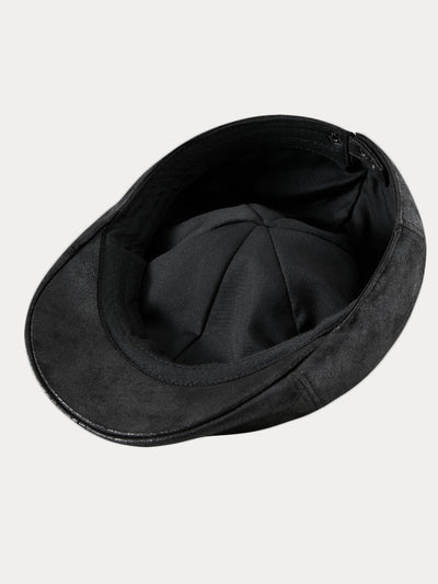 Vintage PU Leather Beret Cap