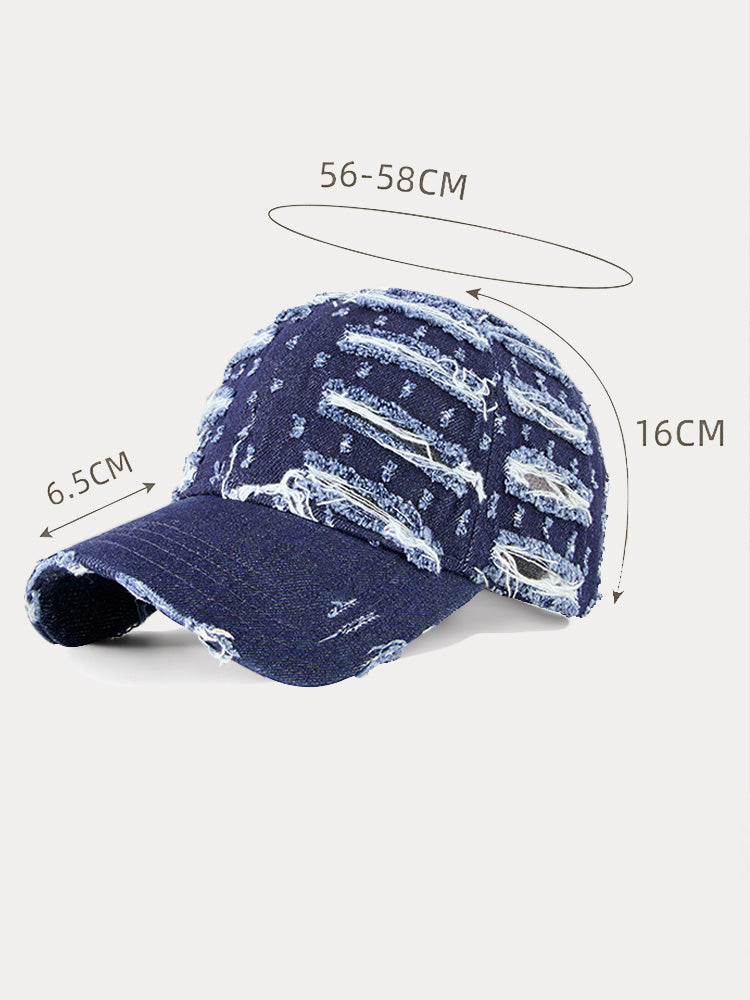 Trendy Destroyed Torn Denim Cap