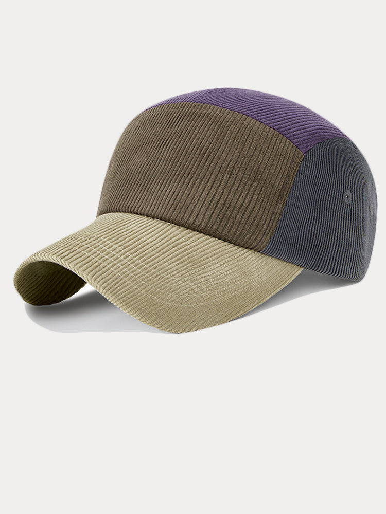 Stylish Contrast Color Corduroy Cap