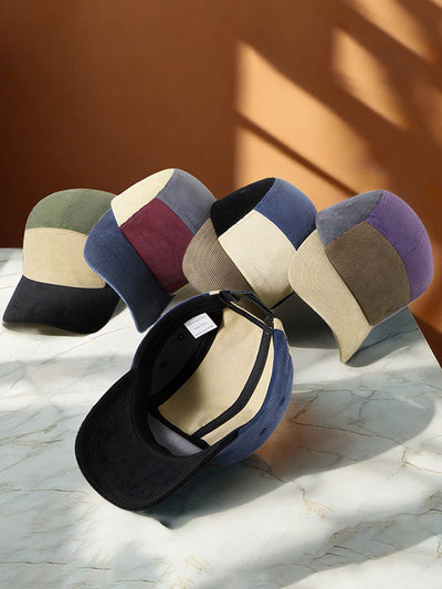 Stylish Contrast Color Corduroy Cap