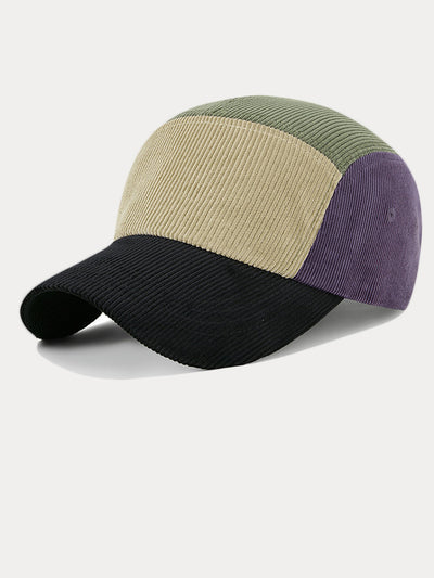 Stylish Contrast Color Corduroy Cap