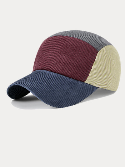 Stylish Contrast Color Corduroy Cap